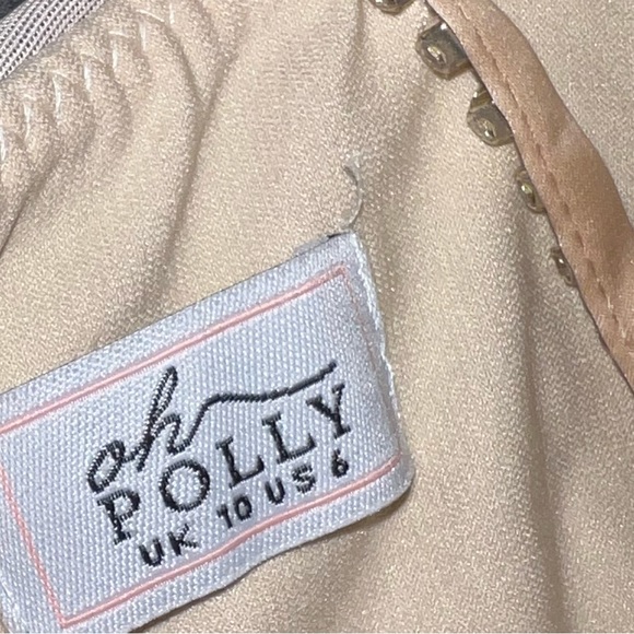 Oh Polly Never Too Late Mini Dress in Beige Size 6 - Picture 14 of 14